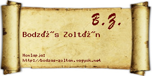 Bodzás Zoltán névjegykártya